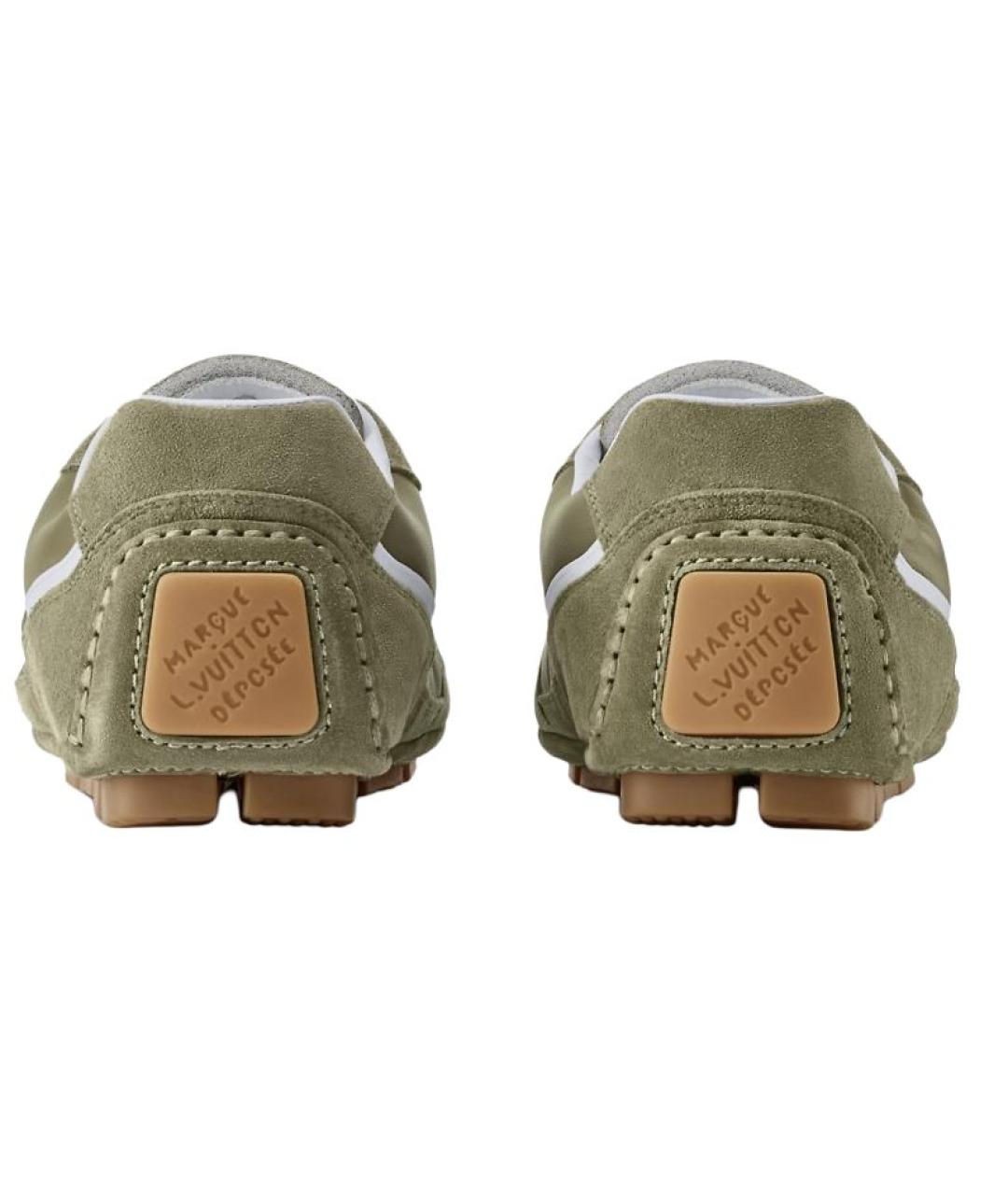 LOUIS VUITTON Зеленые кожаные низкие кроссовки / кеды, фото 5