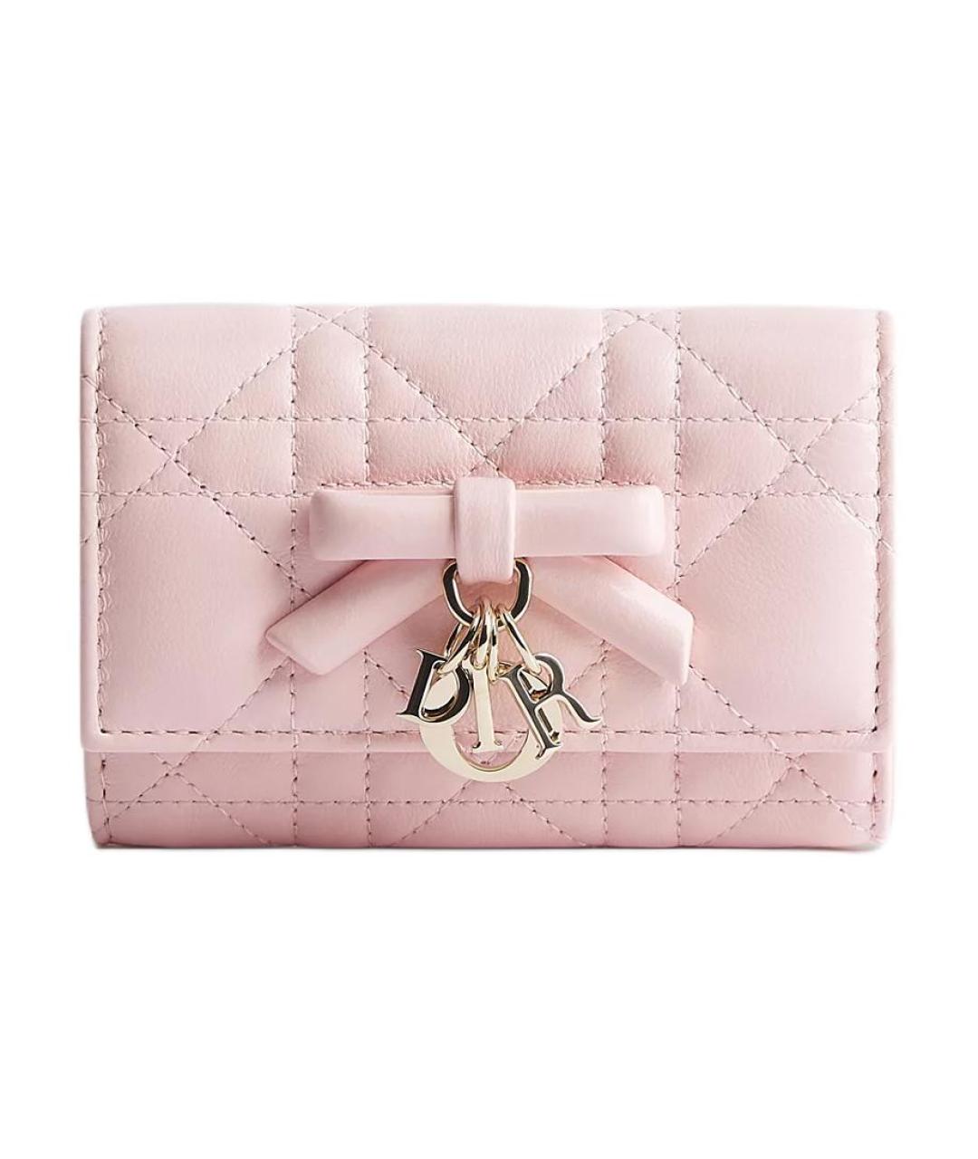 CHRISTIAN DIOR Розовый кожаный кошелек, фото 1