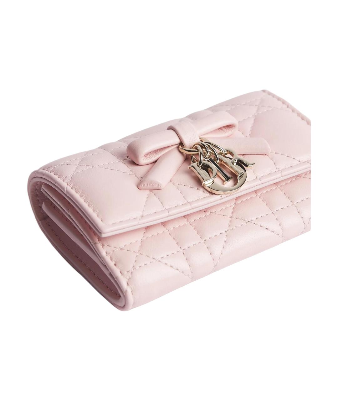 CHRISTIAN DIOR Розовый кожаный кошелек, фото 4