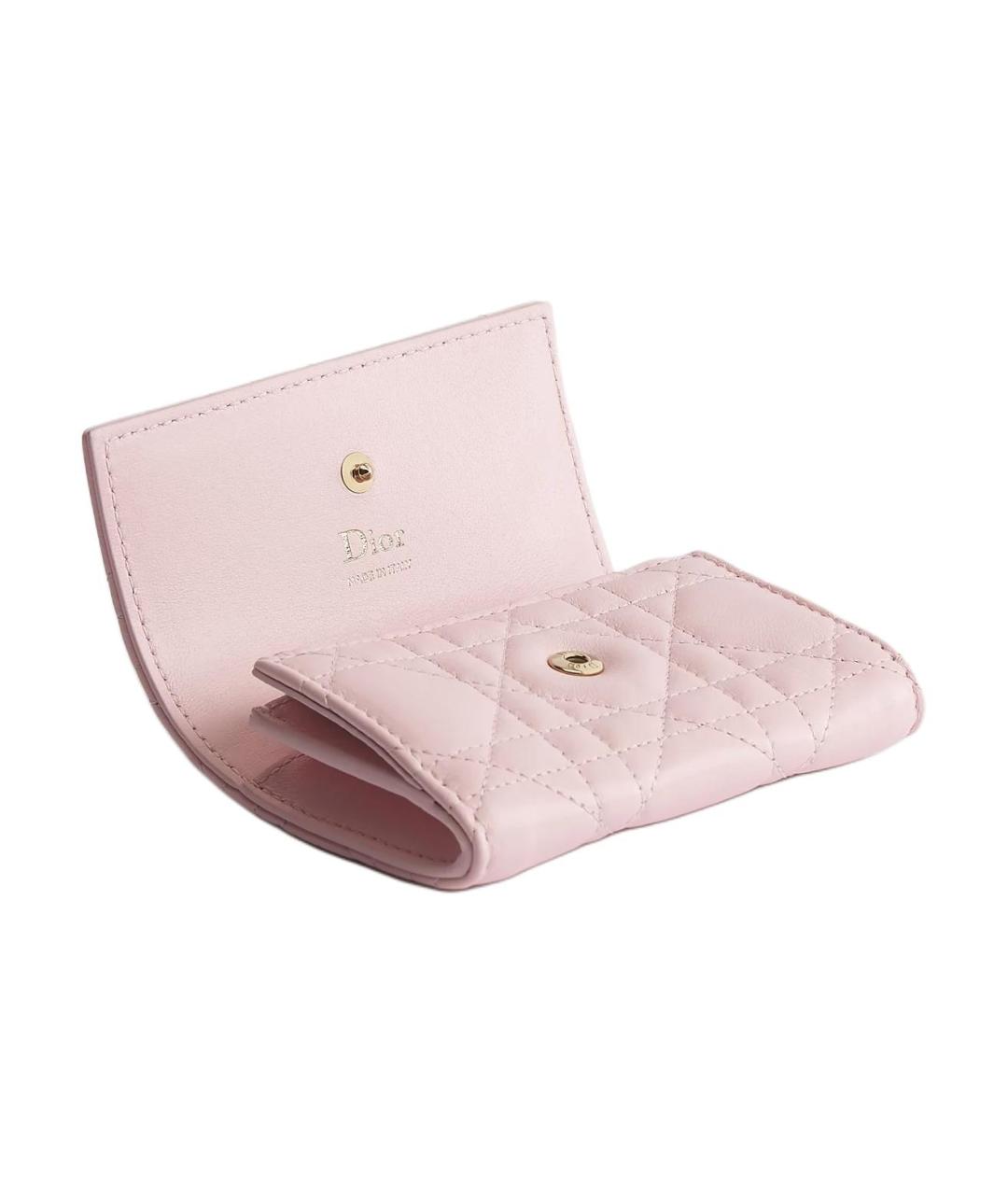 CHRISTIAN DIOR Розовый кожаный кошелек, фото 3
