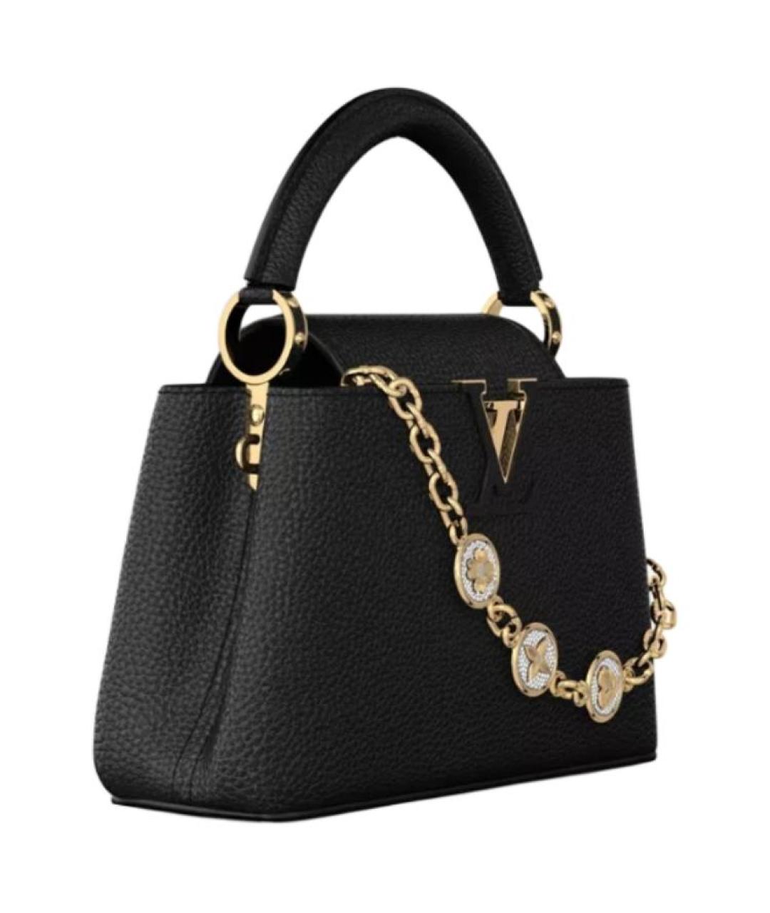 LOUIS VUITTON Черная кожаная сумка через плечо, фото 2