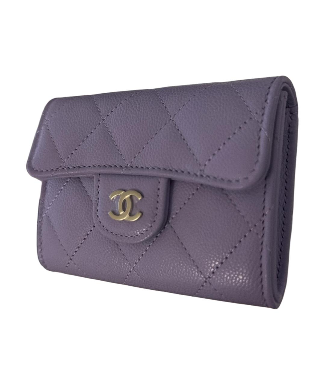 CHANEL Фиолетовый кожаный кардхолдер, фото 2