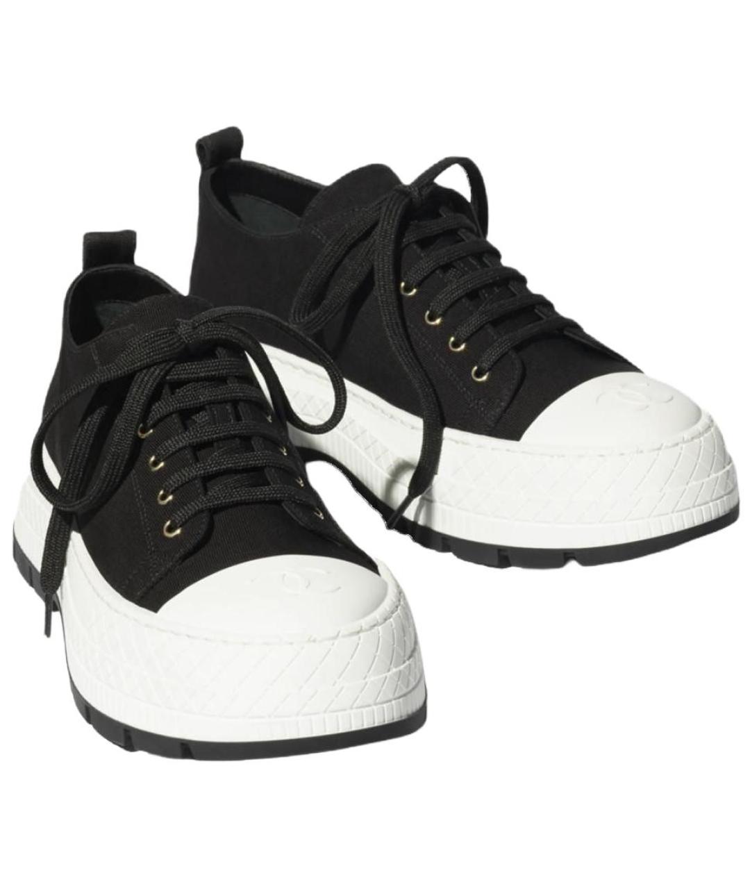 CHANEL Черные текстильные кроссовки, фото 3