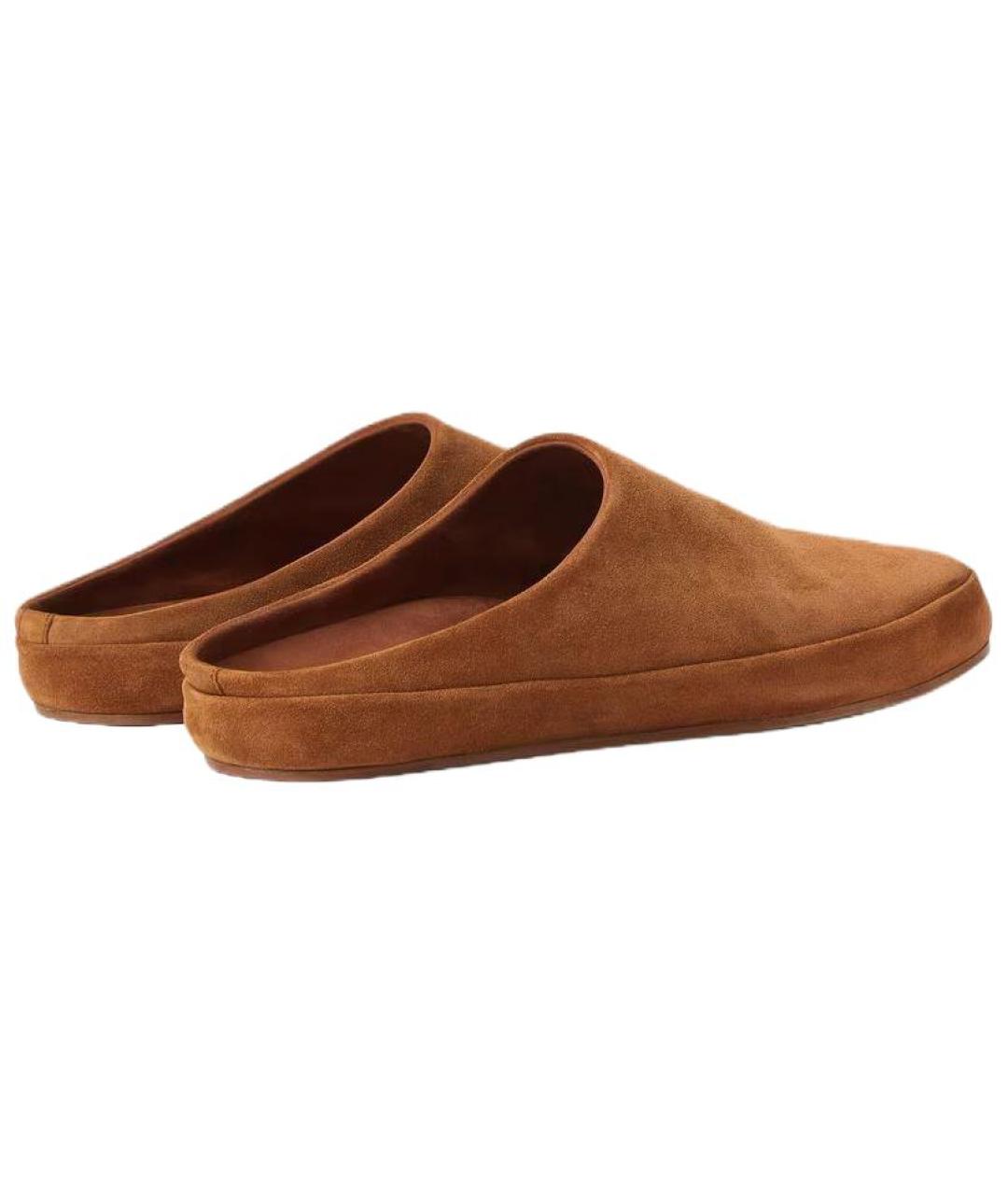 LORO PIANA Коричневые нубуковые слипоны, фото 4