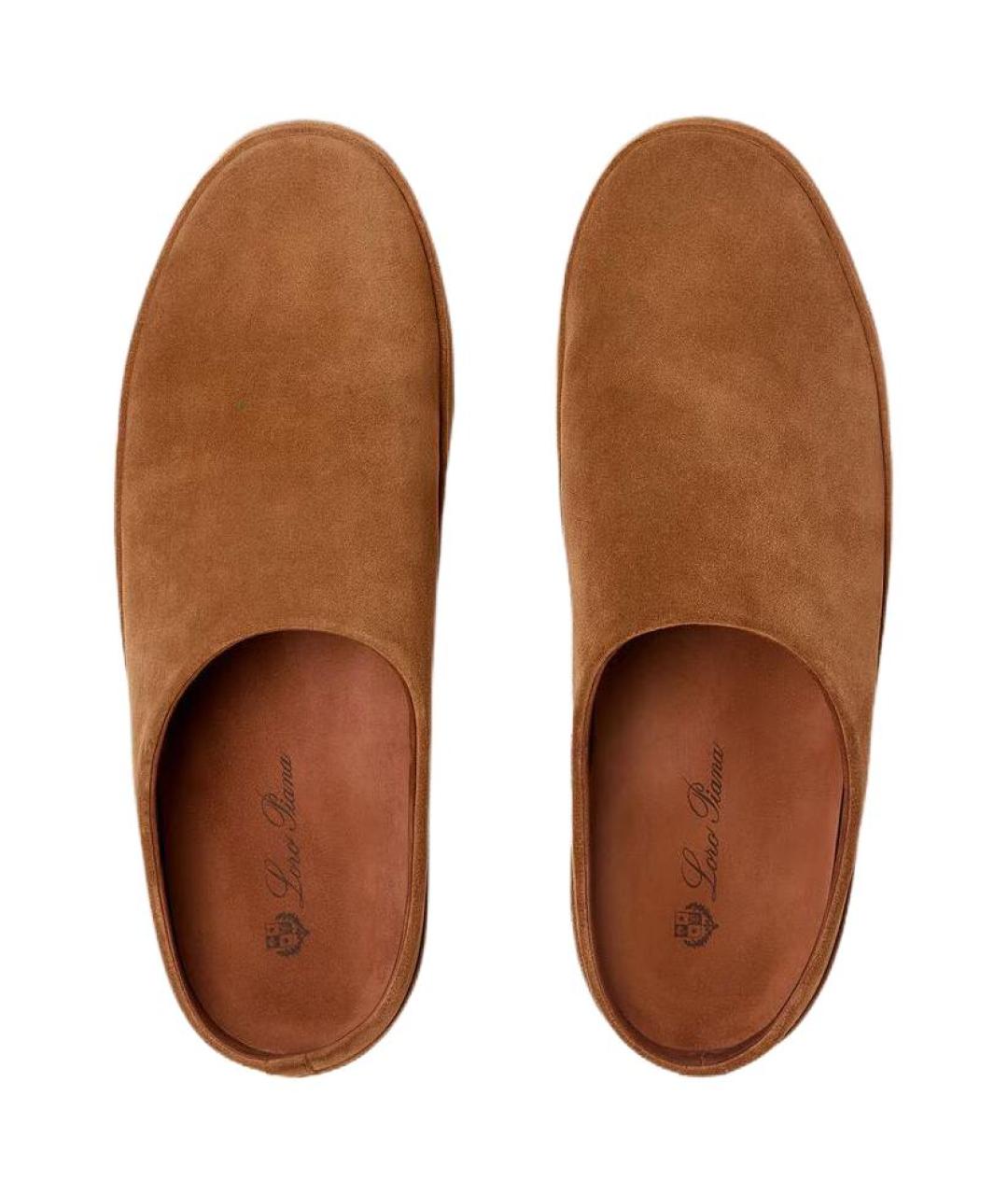 LORO PIANA Коричневые нубуковые слипоны, фото 5