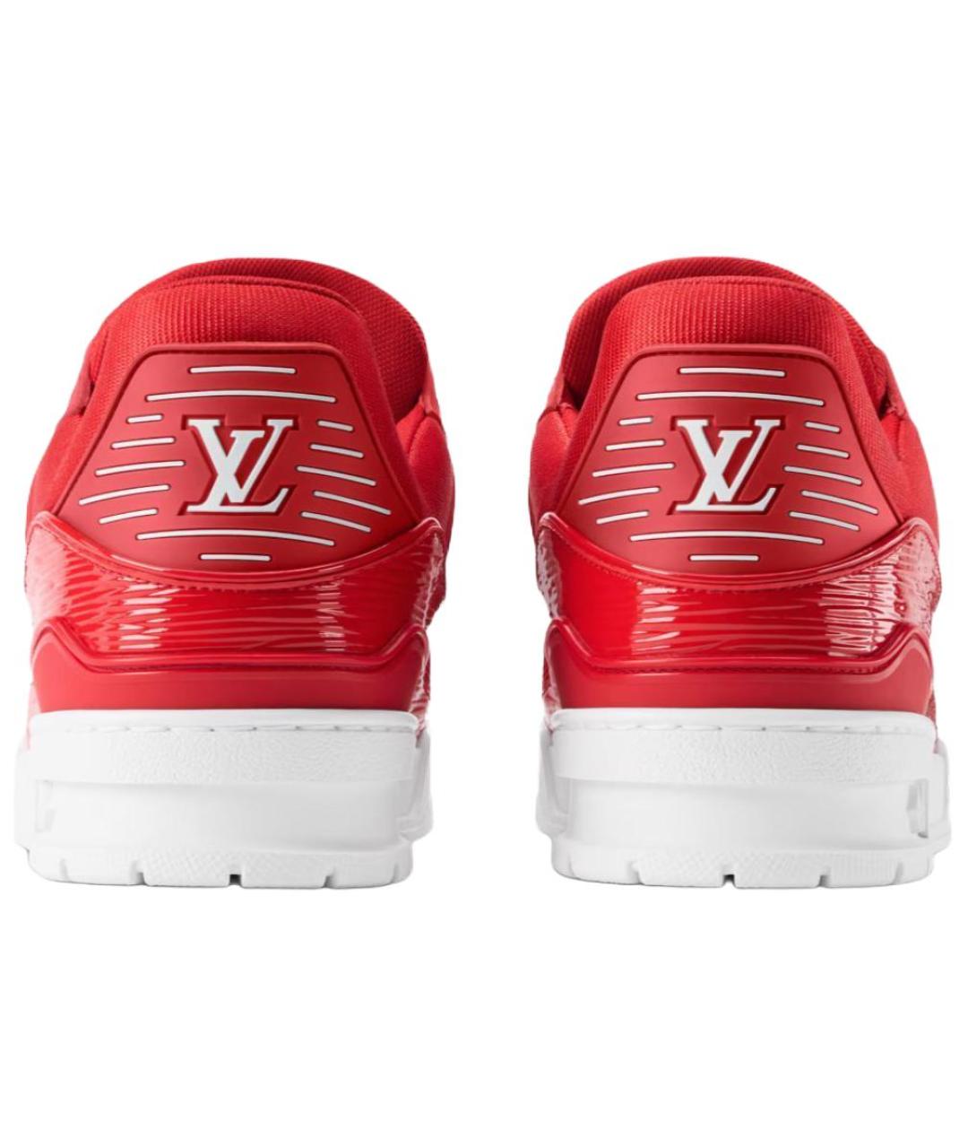 LOUIS VUITTON Красные кожаные низкие кроссовки / кеды, фото 5