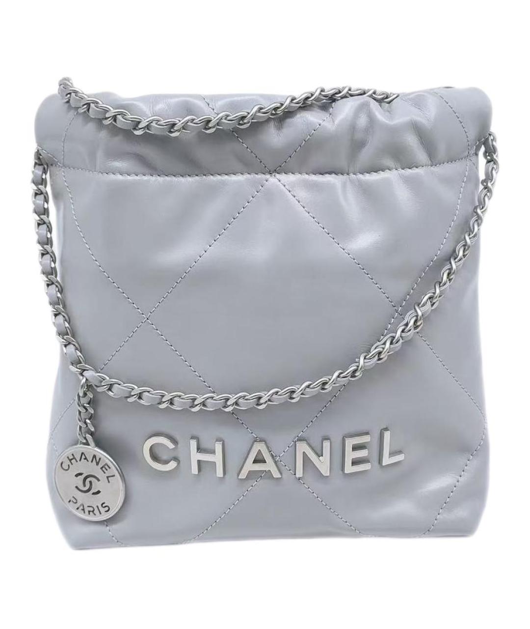 CHANEL Серая кожаная сумка через плечо, фото 1