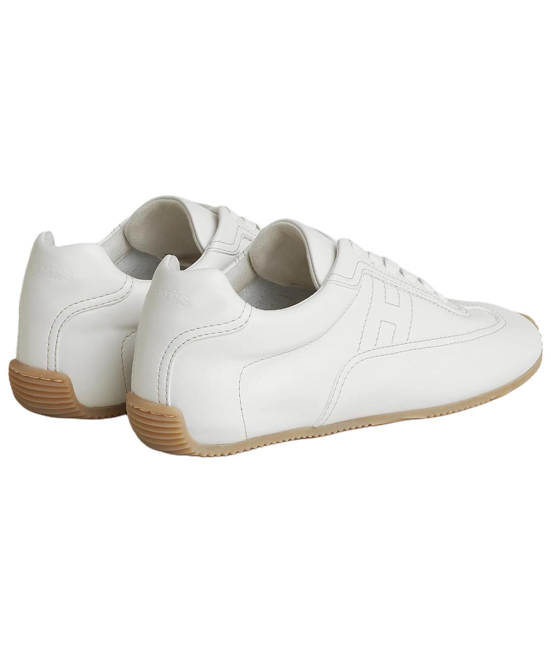 HERMES Белые кожаные кроссовки, фото 3