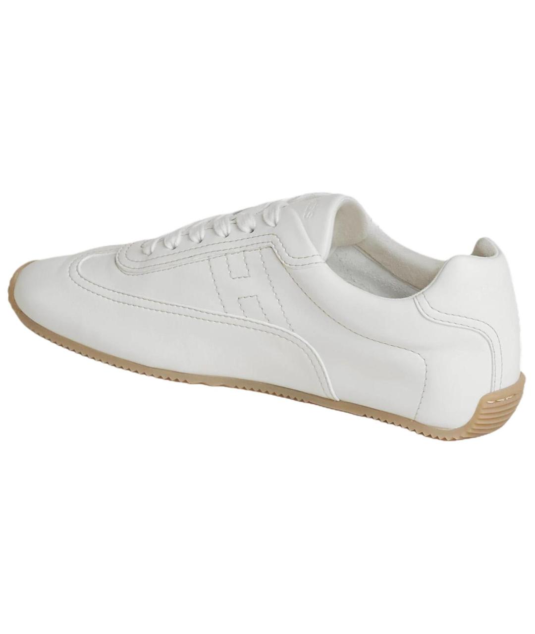 HERMES Белые кожаные кроссовки, фото 4