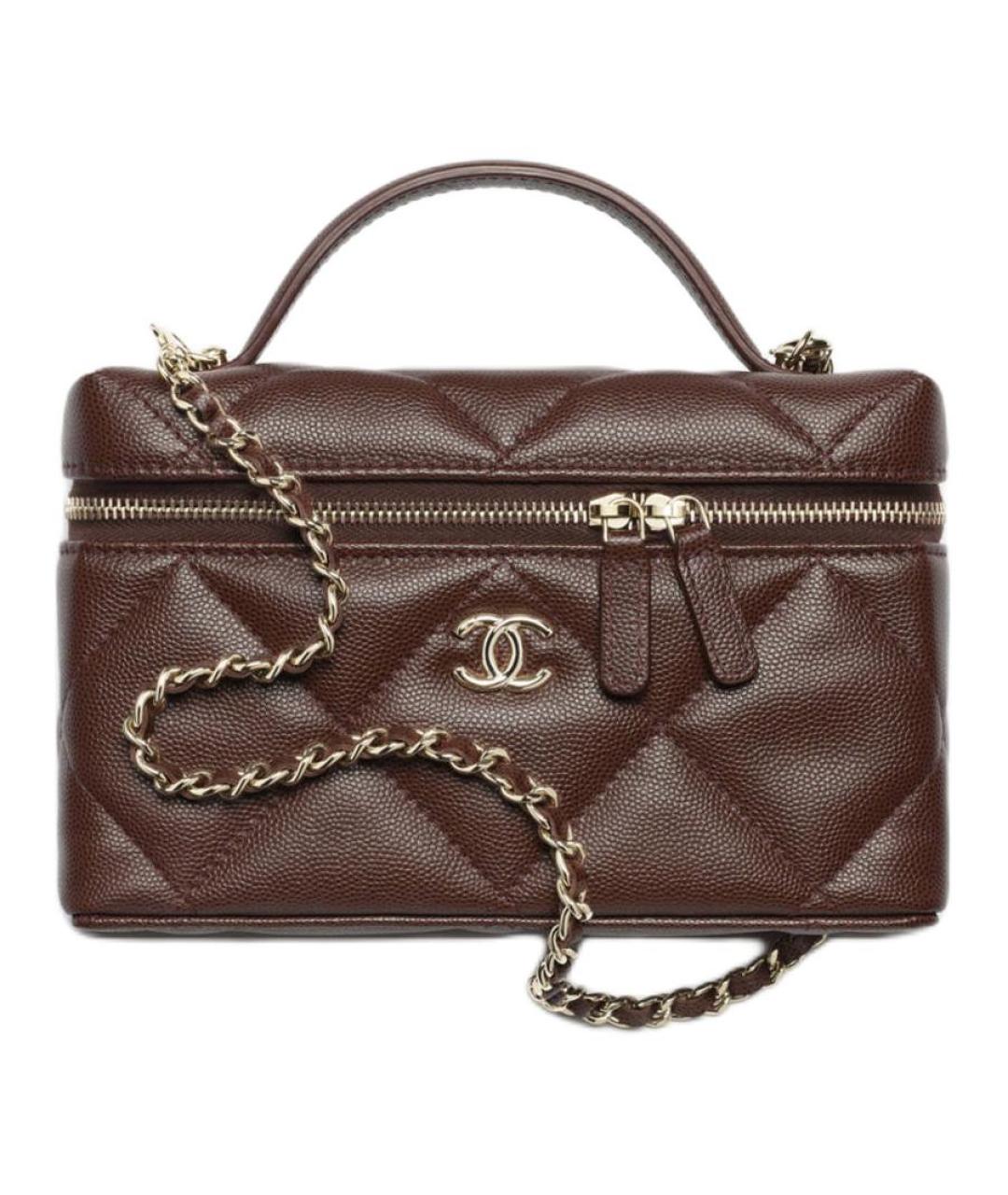 CHANEL Коричневая кожаная сумка через плечо, фото 1