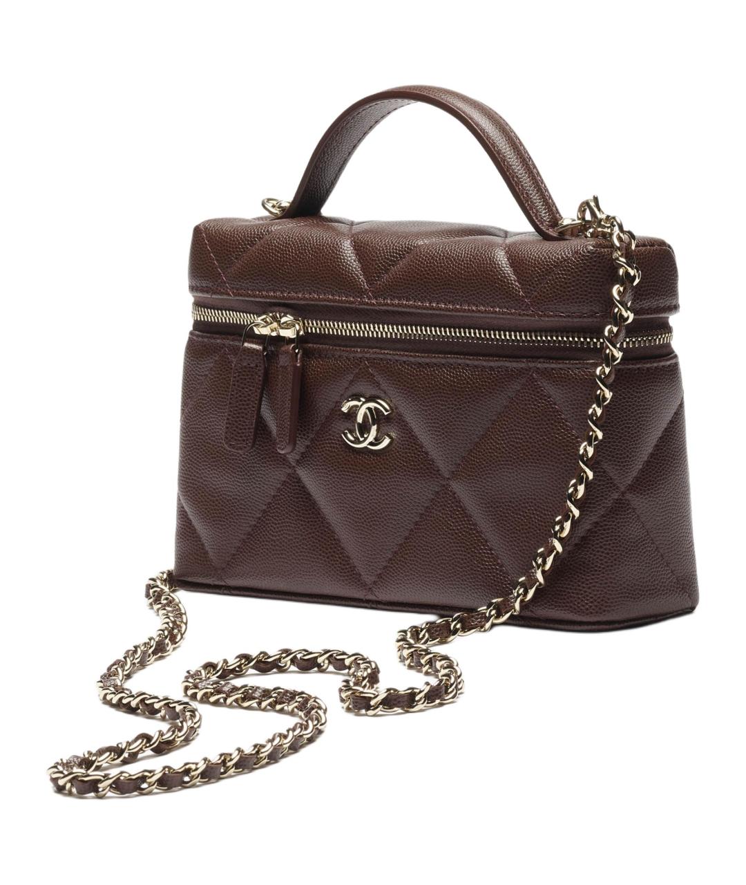 CHANEL Коричневая кожаная сумка через плечо, фото 2