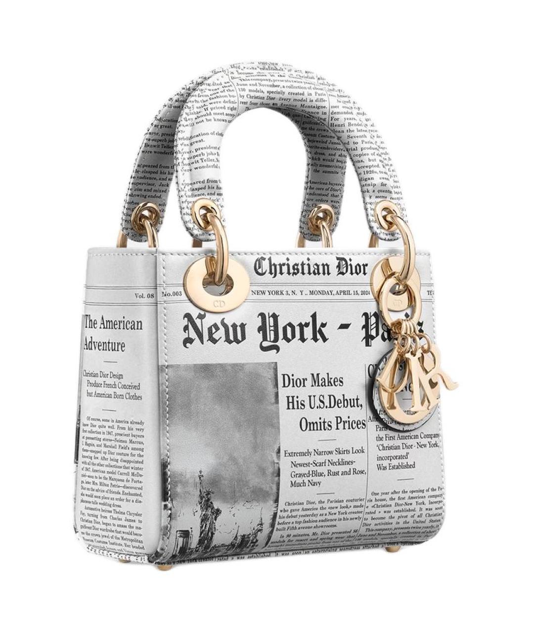 CHRISTIAN DIOR Белая кожаная сумка через плечо, фото 3