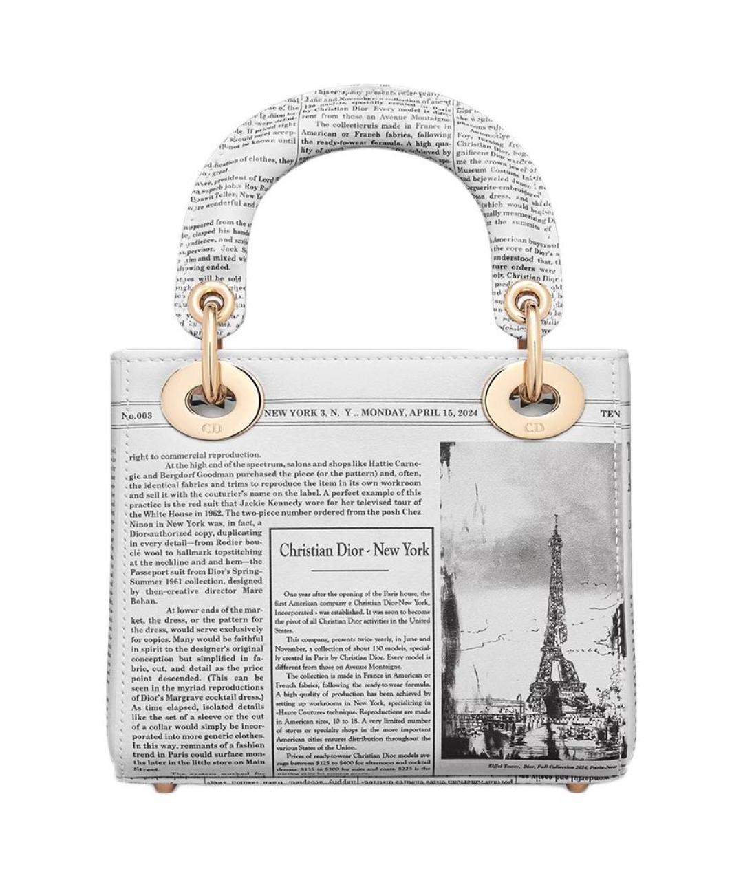 CHRISTIAN DIOR Белая кожаная сумка через плечо, фото 4