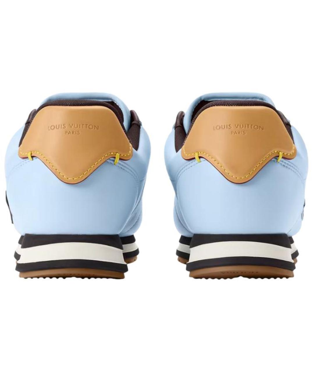 LOUIS VUITTON Голубые кожаные низкие кроссовки / кеды, фото 5
