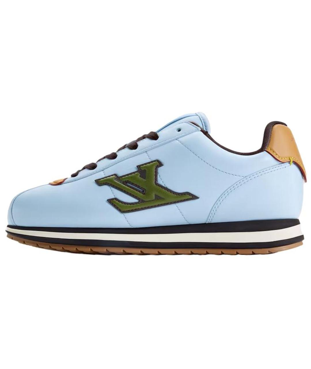 LOUIS VUITTON Голубые кожаные низкие кроссовки / кеды, фото 2