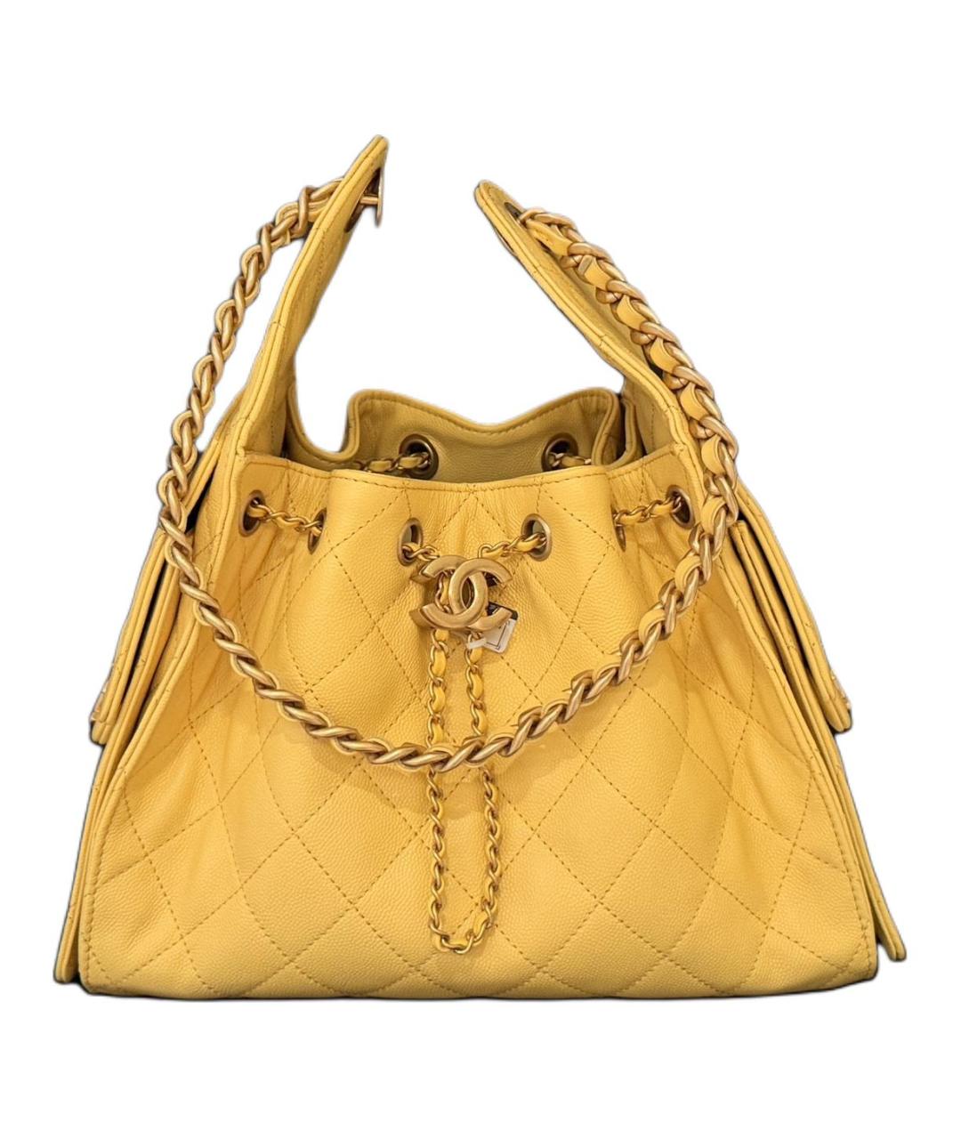 CHANEL Желтая кожаная сумка через плечо, фото 1