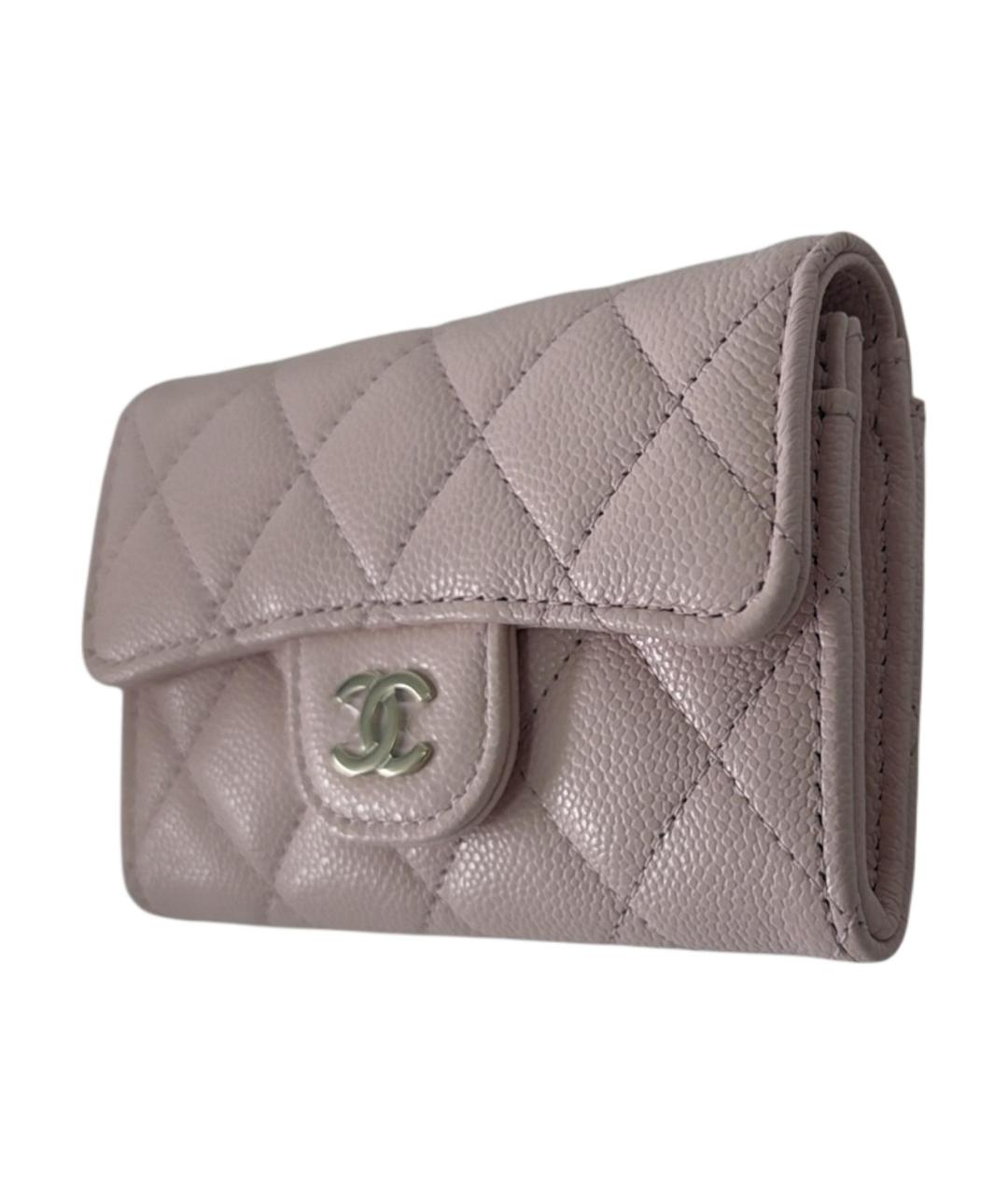 CHANEL Розовый кожаный кошелек, фото 2
