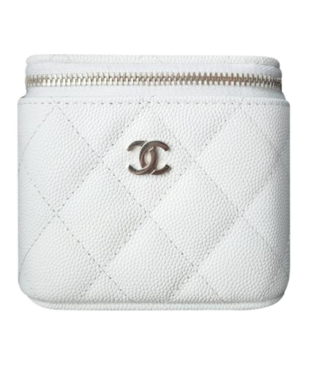 CHANEL Белая кожаная косметичка, фото 1