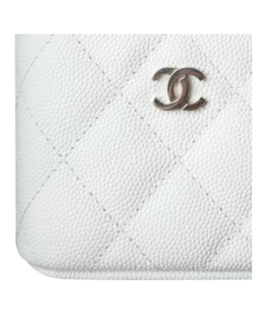 CHANEL Белая кожаная косметичка, фото 3