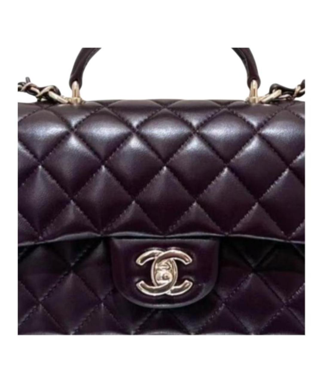 CHANEL Фиолетовая кожаная сумка через плечо, фото 2