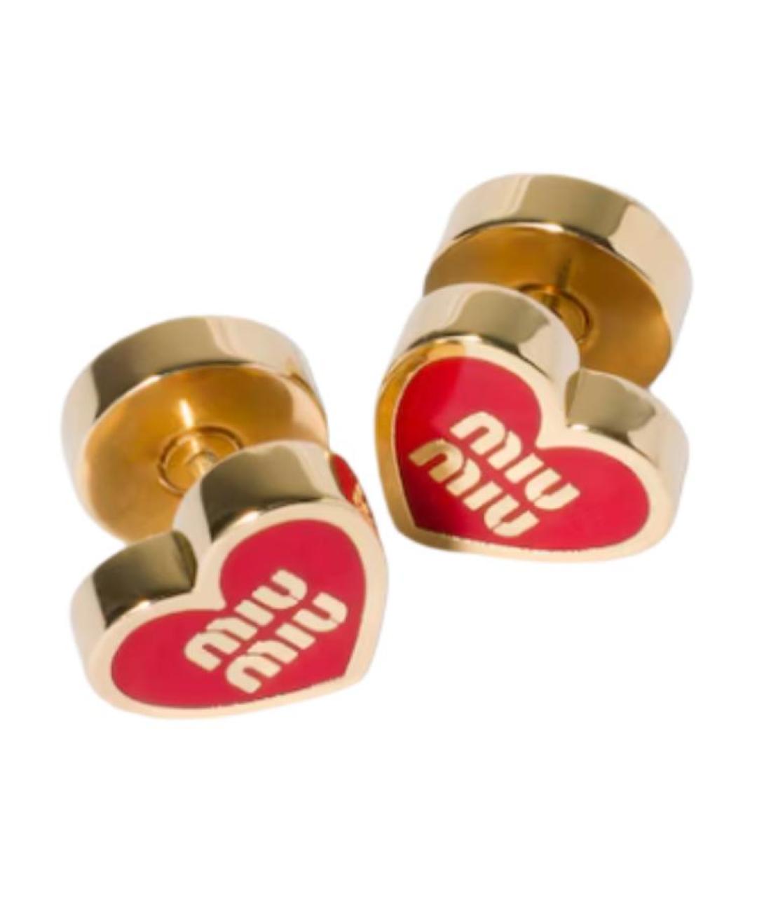 MIU MIU Красные латунные серьги, фото 1