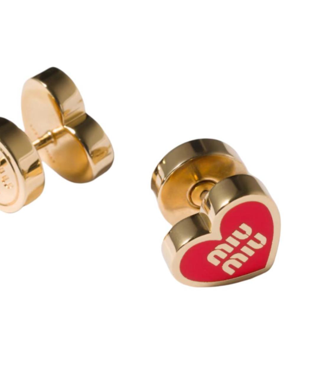 MIU MIU Красные латунные серьги, фото 2