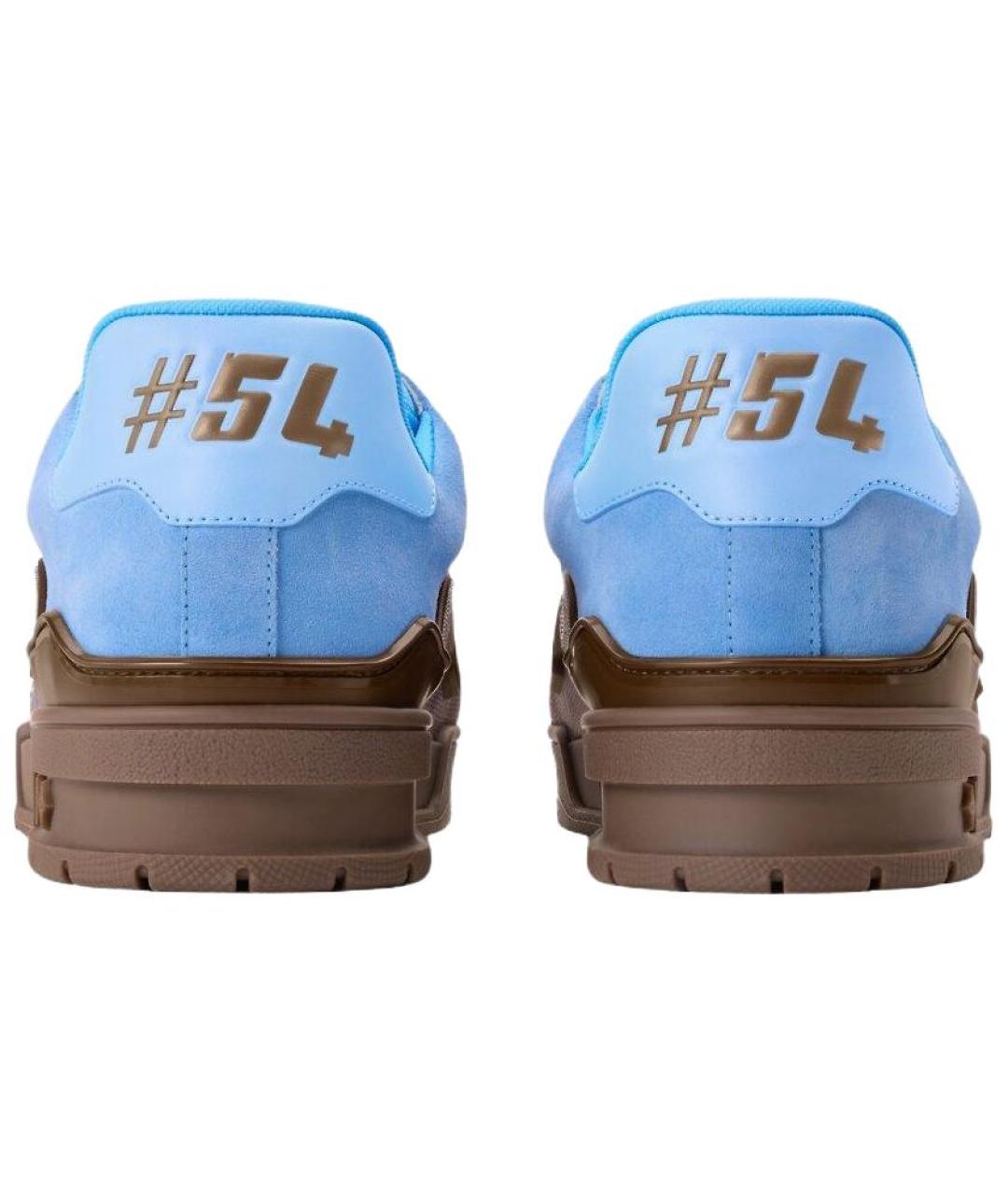 LOUIS VUITTON Синие кожаные низкие кроссовки / кеды, фото 5