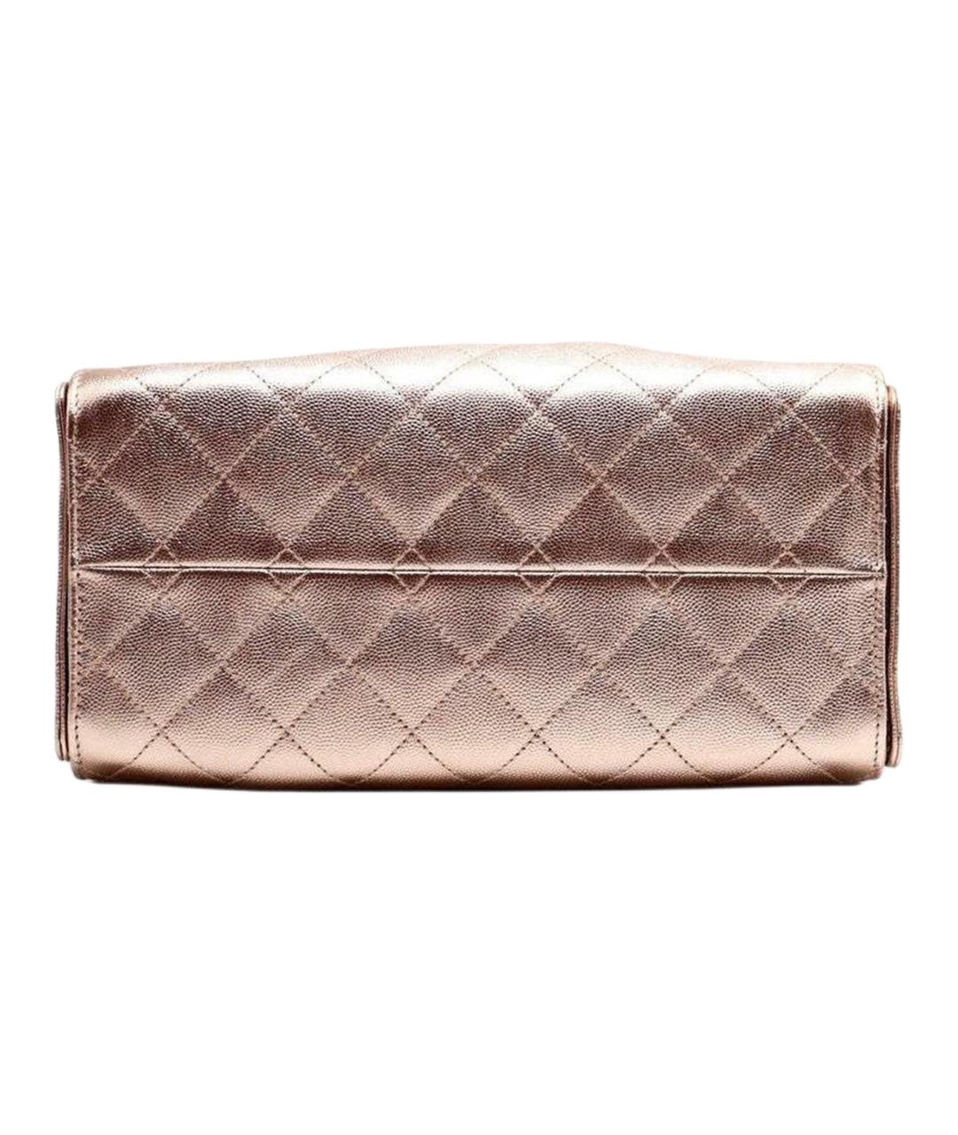 CHANEL Золотая кожаная сумка через плечо, фото 3