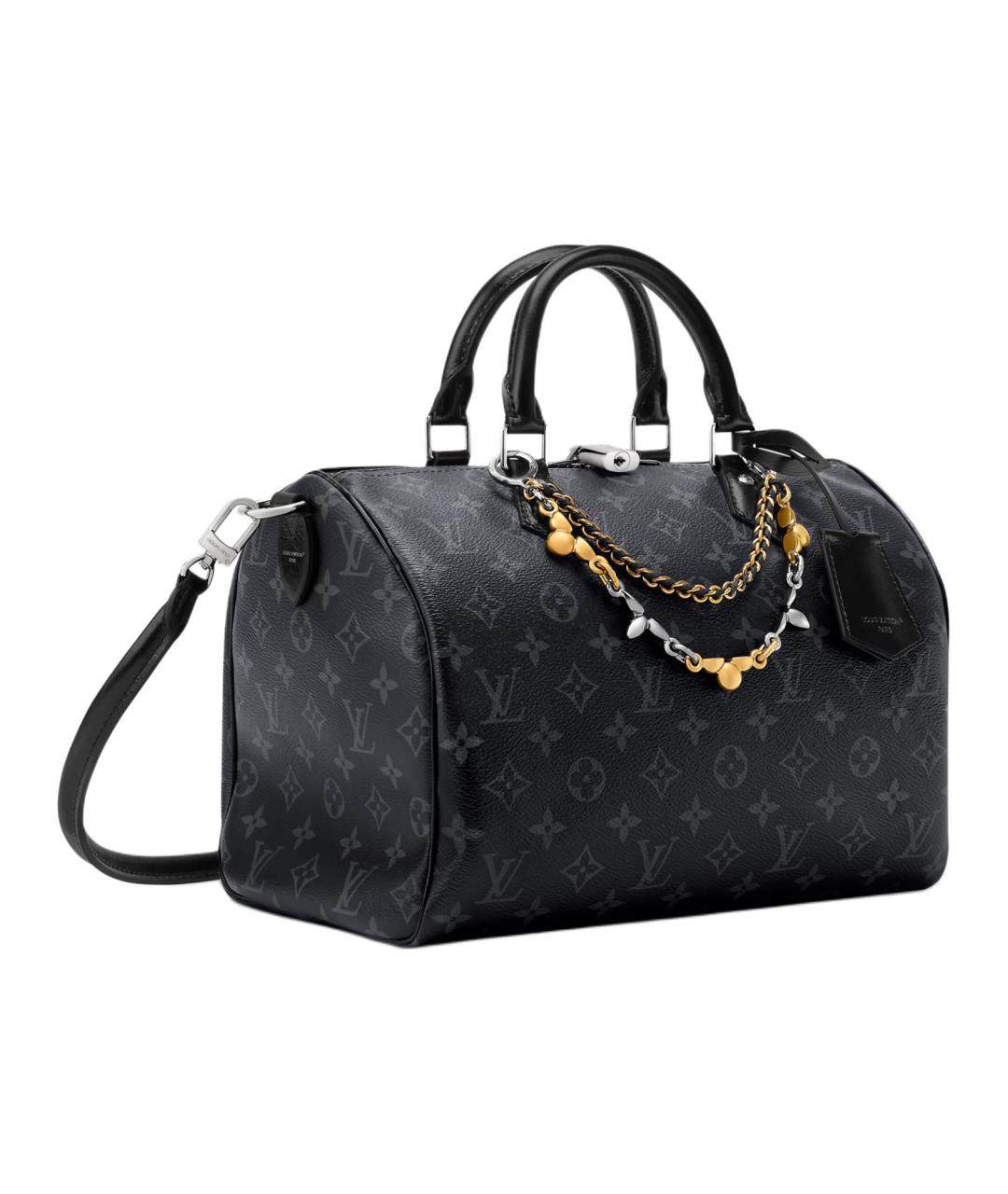 LOUIS VUITTON Черная кожаная сумка через плечо, фото 2