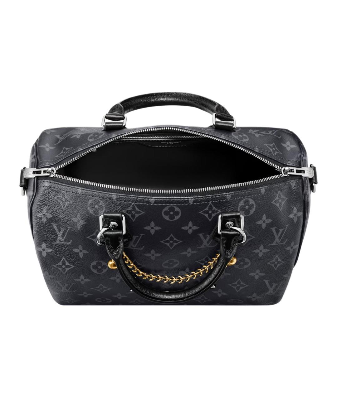 LOUIS VUITTON Черная кожаная сумка через плечо, фото 4