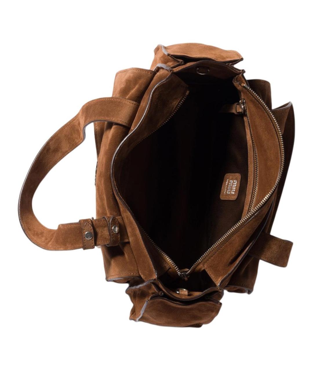 MIU MIU Коричневая замшевая сумка через плечо, фото 5