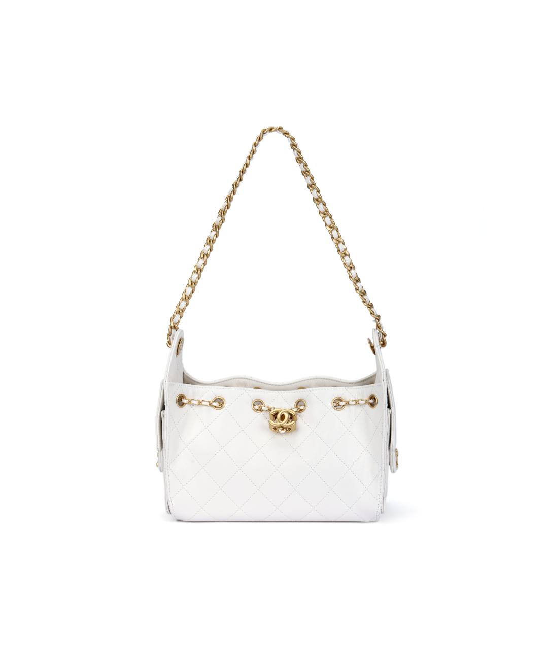 CHANEL Белая кожаная сумка через плечо, фото 5