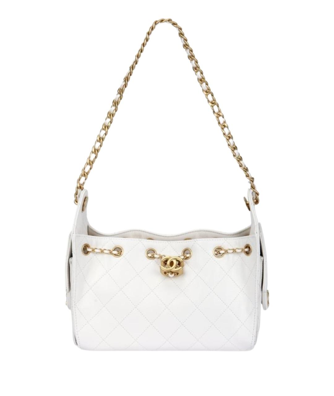 CHANEL Белая кожаная сумка через плечо, фото 1