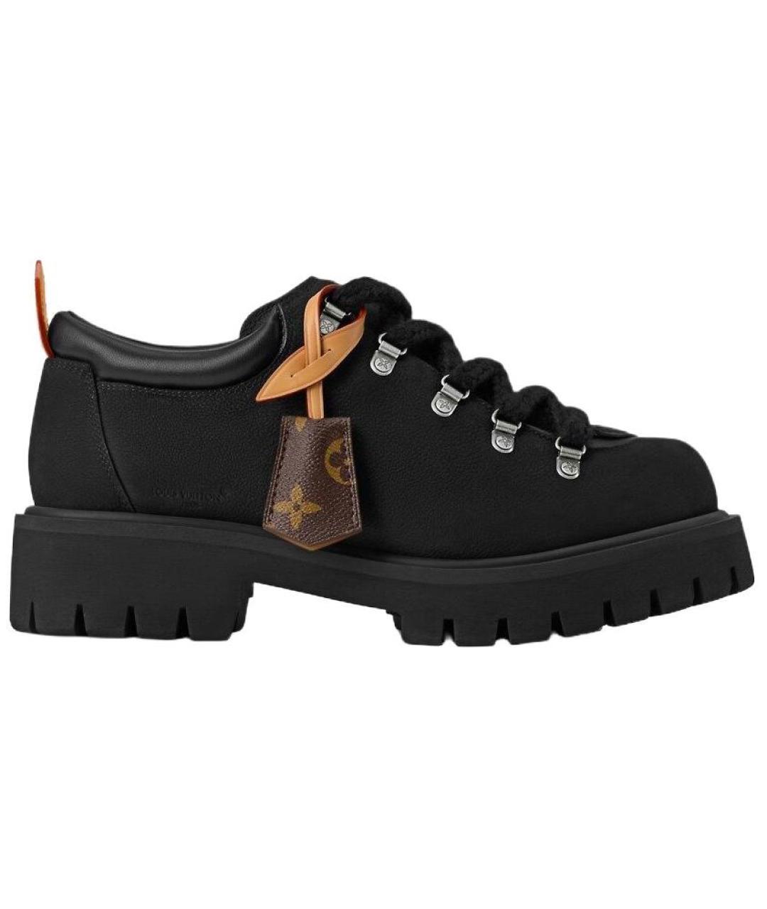 LOUIS VUITTON Черные кожаные низкие ботинки, фото 1