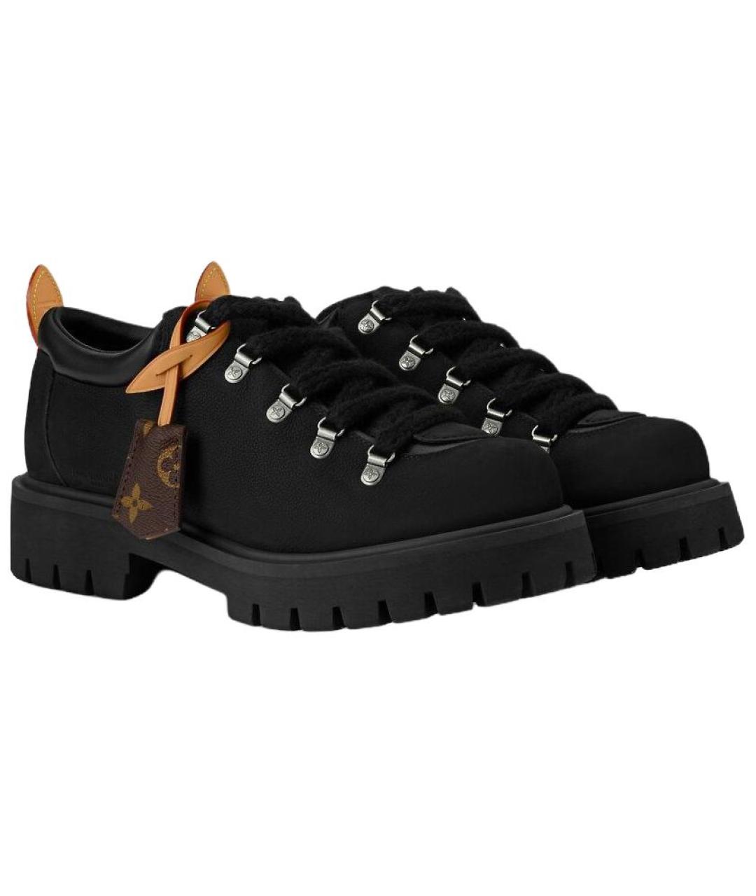 LOUIS VUITTON Черные кожаные низкие ботинки, фото 2