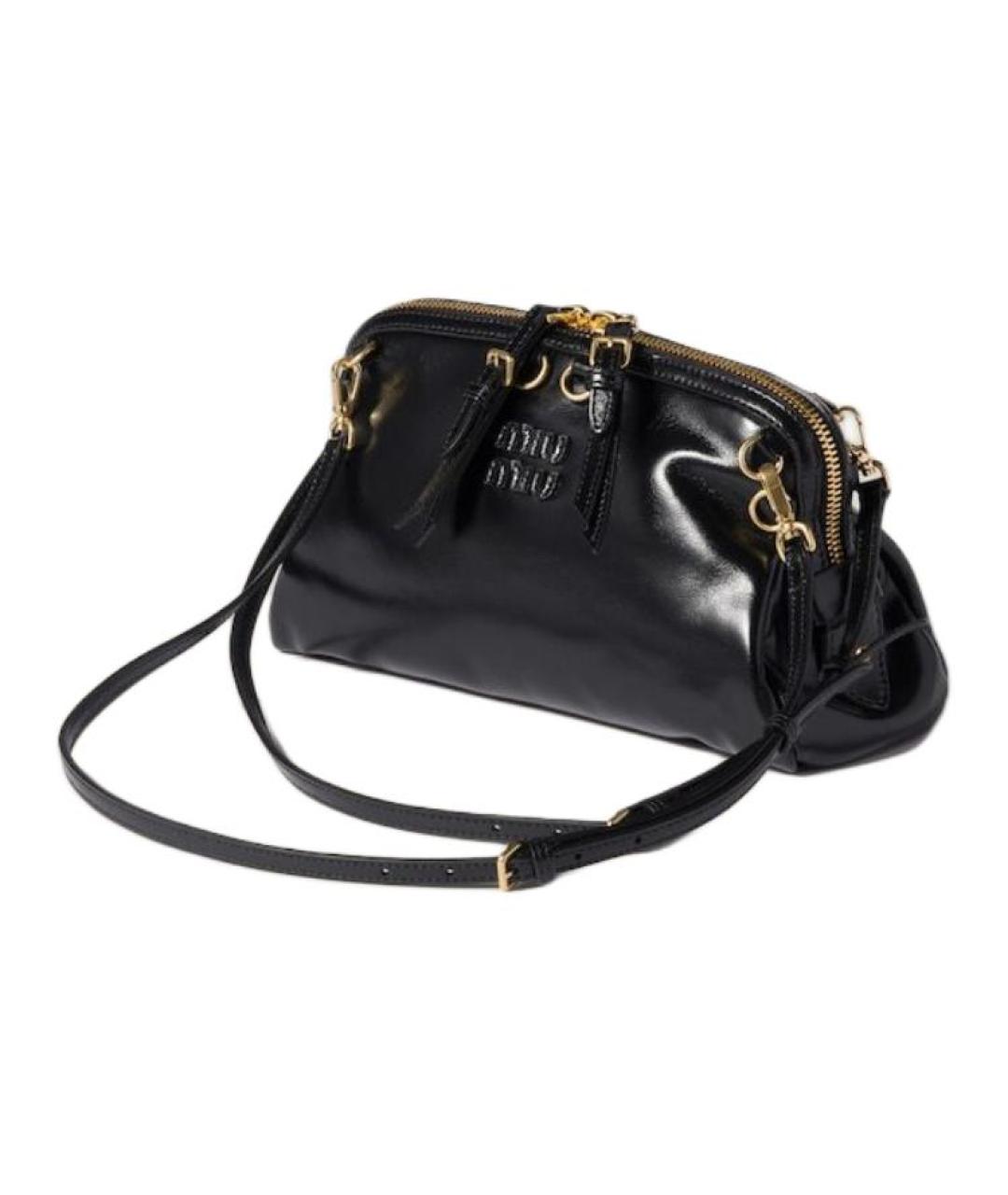 MIU MIU Черная кожаная сумка через плечо, фото 3