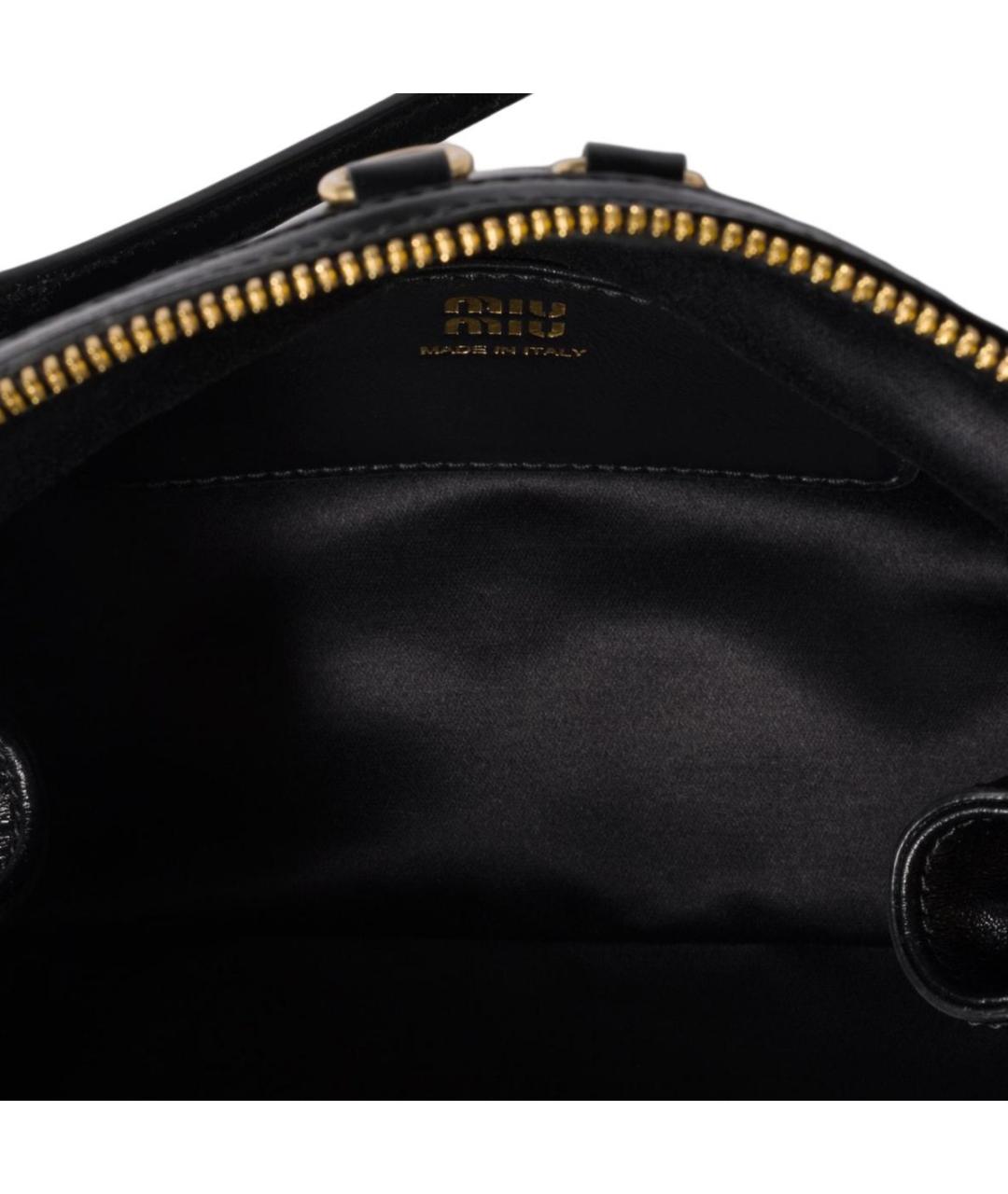 MIU MIU Черная кожаная сумка через плечо, фото 5