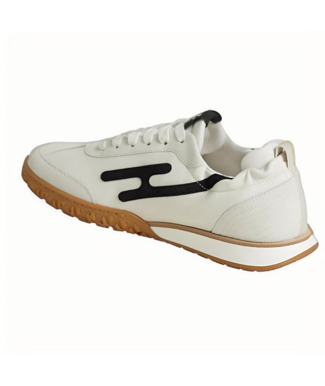 HERMES Белые кожаные кеды, фото 5