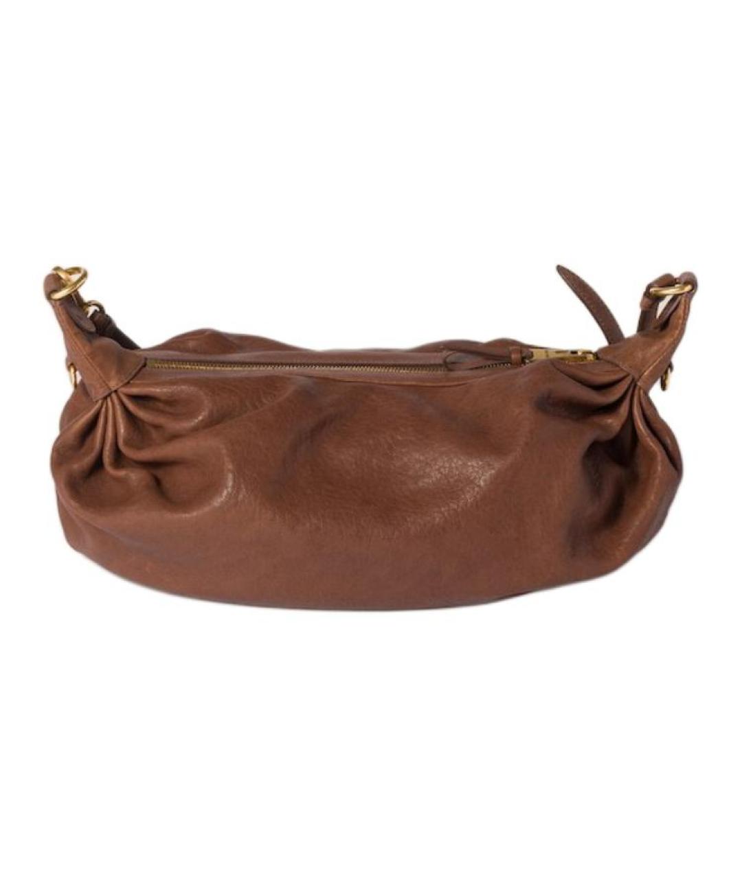 MIU MIU Коричневая кожаная сумка через плечо, фото 3