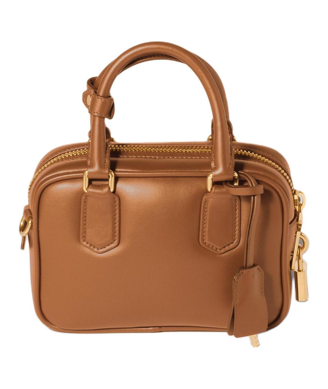 MIU MIU Коричневая кожаная сумка через плечо, фото 3