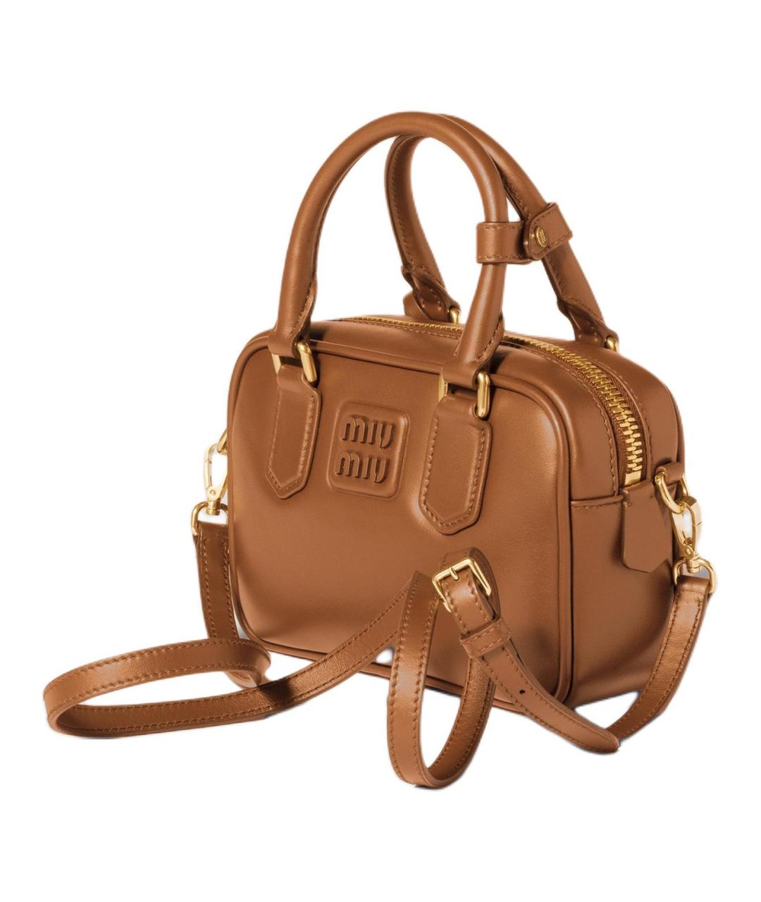 MIU MIU Коричневая кожаная сумка через плечо, фото 2