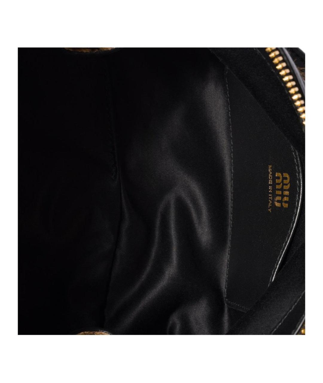 MIU MIU Коричневая кожаная сумка через плечо, фото 4