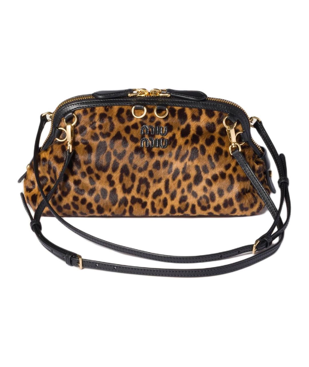 MIU MIU Коричневая кожаная сумка через плечо, фото 6