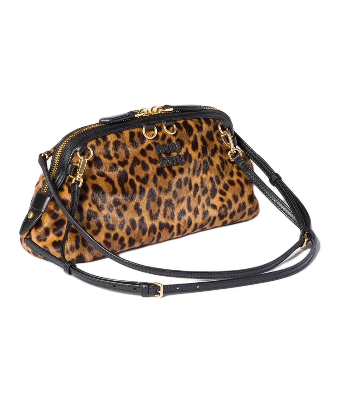 MIU MIU Коричневая кожаная сумка через плечо, фото 2