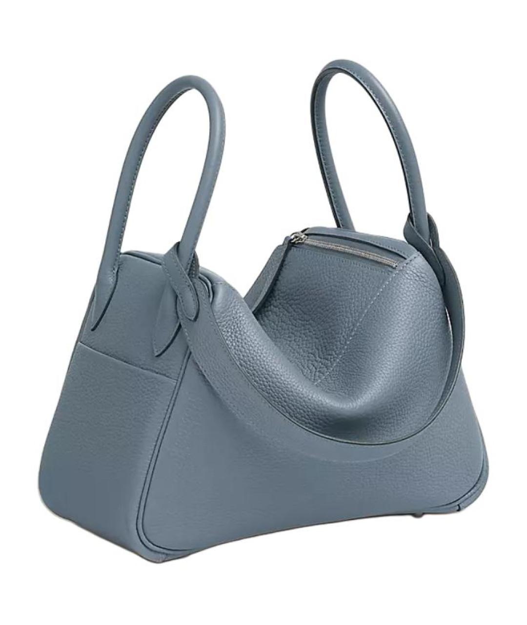 HERMES Синяя кожаная сумка через плечо, фото 3