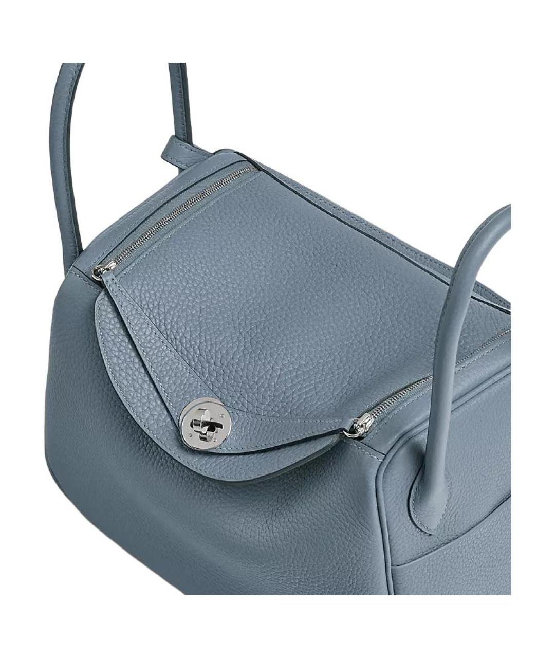 HERMES Синяя кожаная сумка через плечо, фото 4