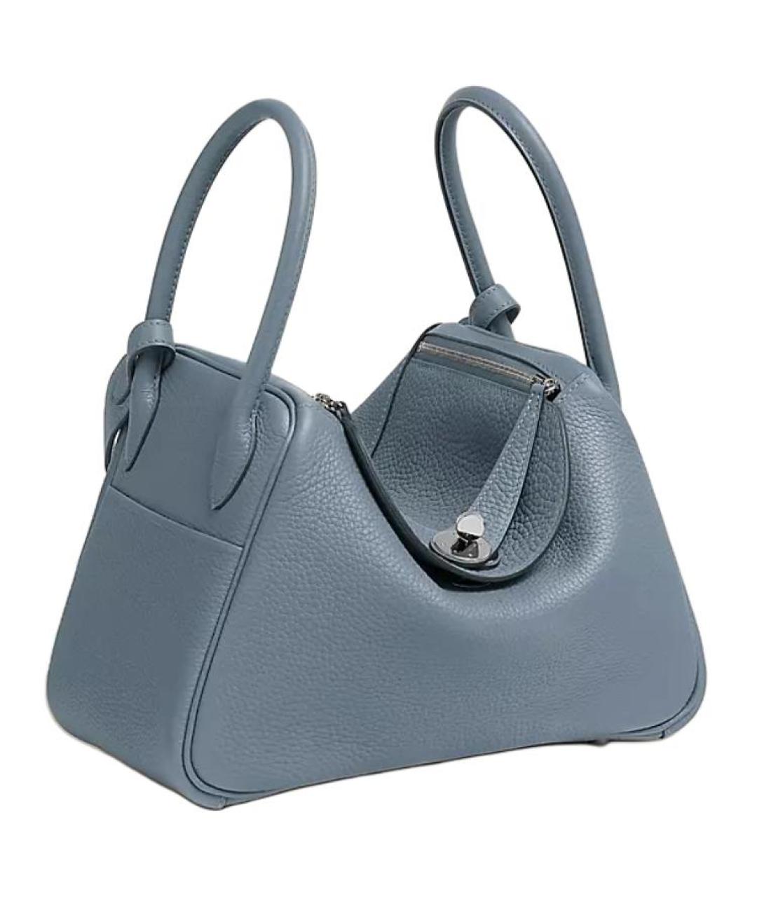 HERMES Синяя кожаная сумка через плечо, фото 2