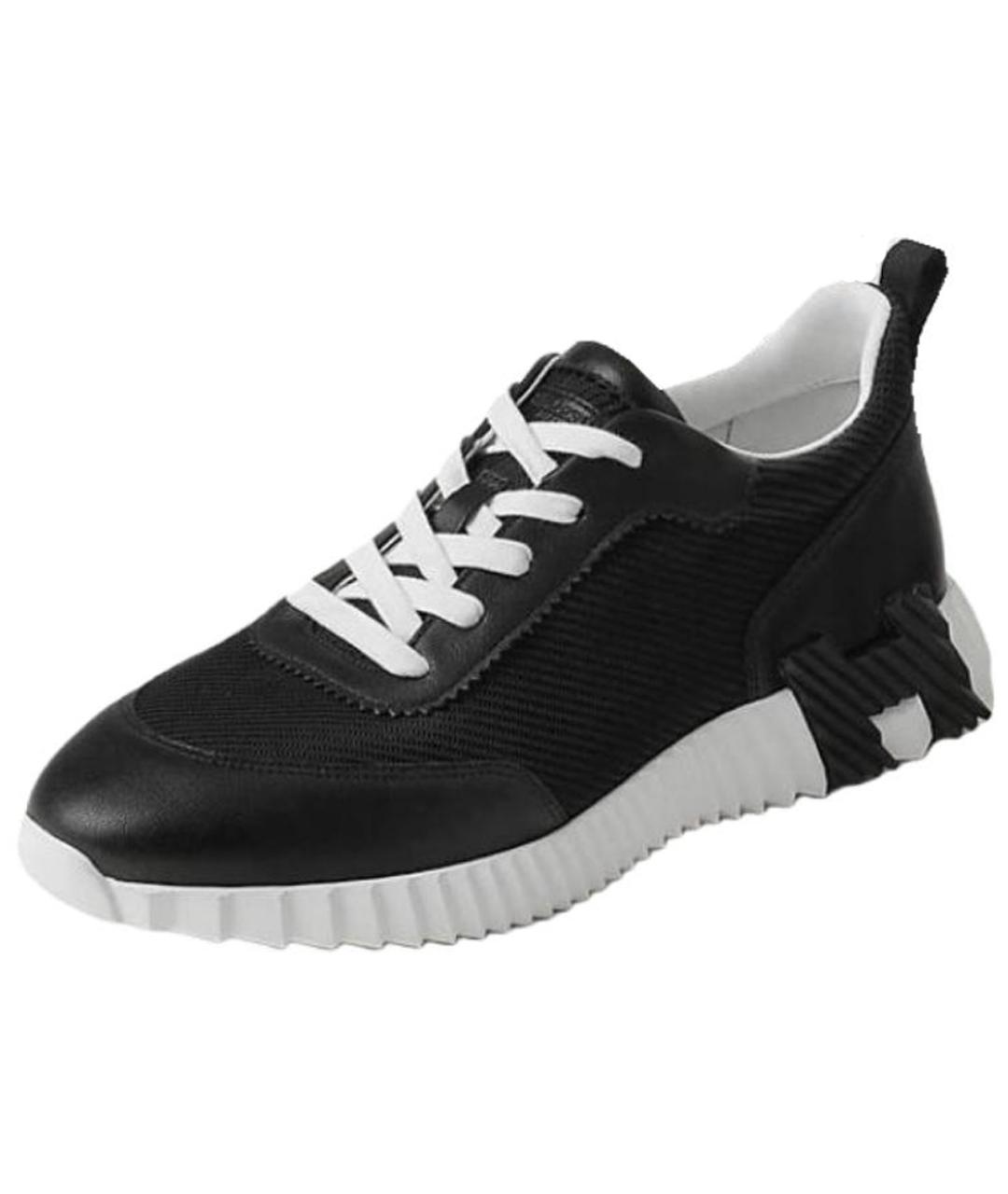 HERMES Черные кожаные низкие кроссовки / кеды, фото 5