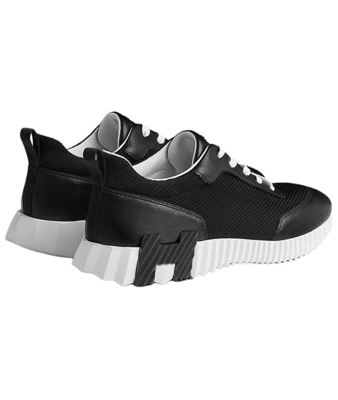 HERMES Черные кожаные низкие кроссовки / кеды, фото 3