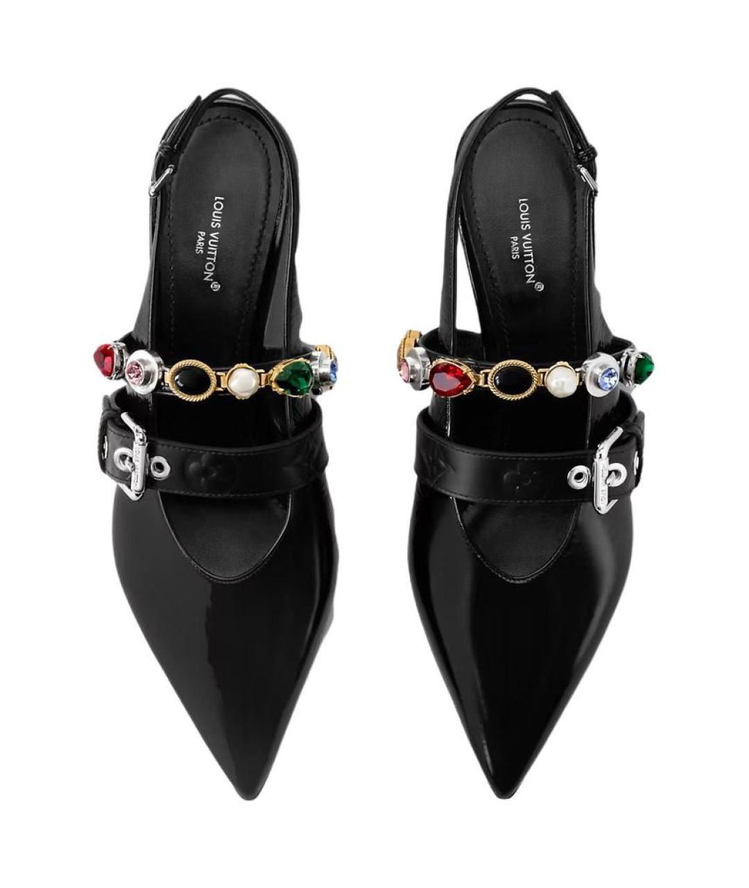 LOUIS VUITTON Черные кожаные туфли, фото 4